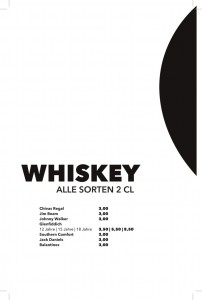 Getränkekarte - Whiskey 